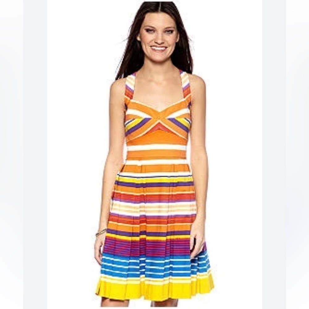 Striped Multicolor Sundress - Orange & Blue